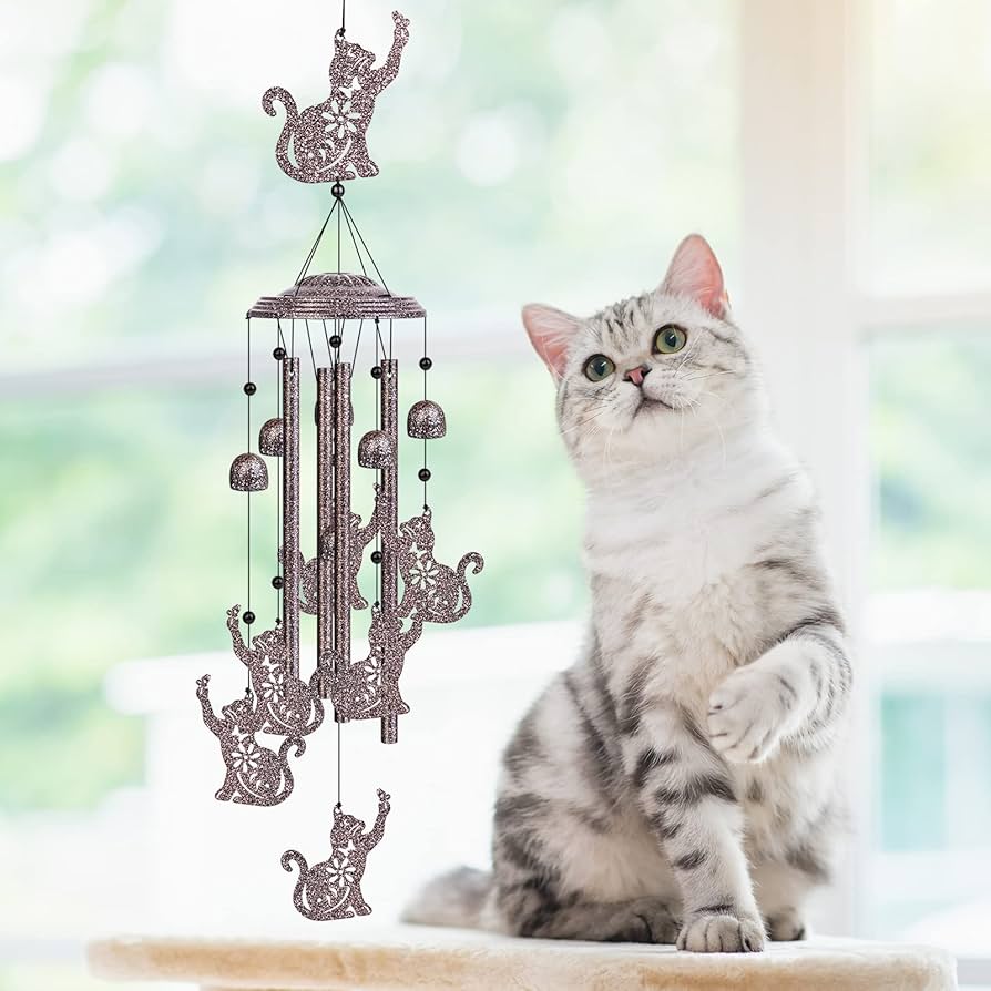 Cat Wind Chime 猫ウインドチャイム　風鈴 Amazon.co.jp: 猫風鈴 屋外用 女性用 風鈴 35インチ ユニークな